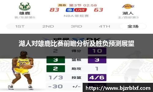 湖人对雄鹿比赛前瞻分析及胜负预测展望